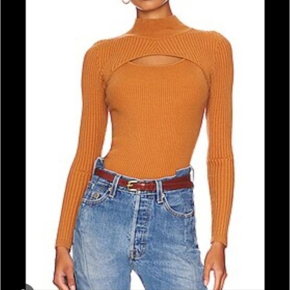 NWT HEARTLOOM | Sheila Top Cutout Sweater Cinnamon brown Sz M